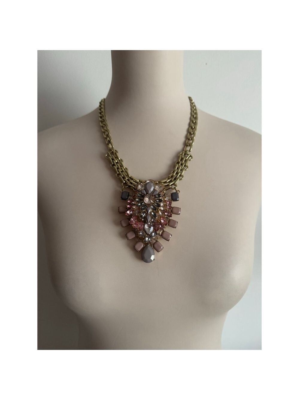 Women's Unbranded Gold & Pink Statement Necklace One Size